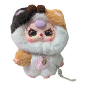 Baby Three Cats and Dogs Plush Doll Calico Cat Costume Figure With Special Eyes